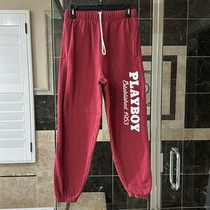 Playboy by Pacsun red sweatpants, size S, like new condition.